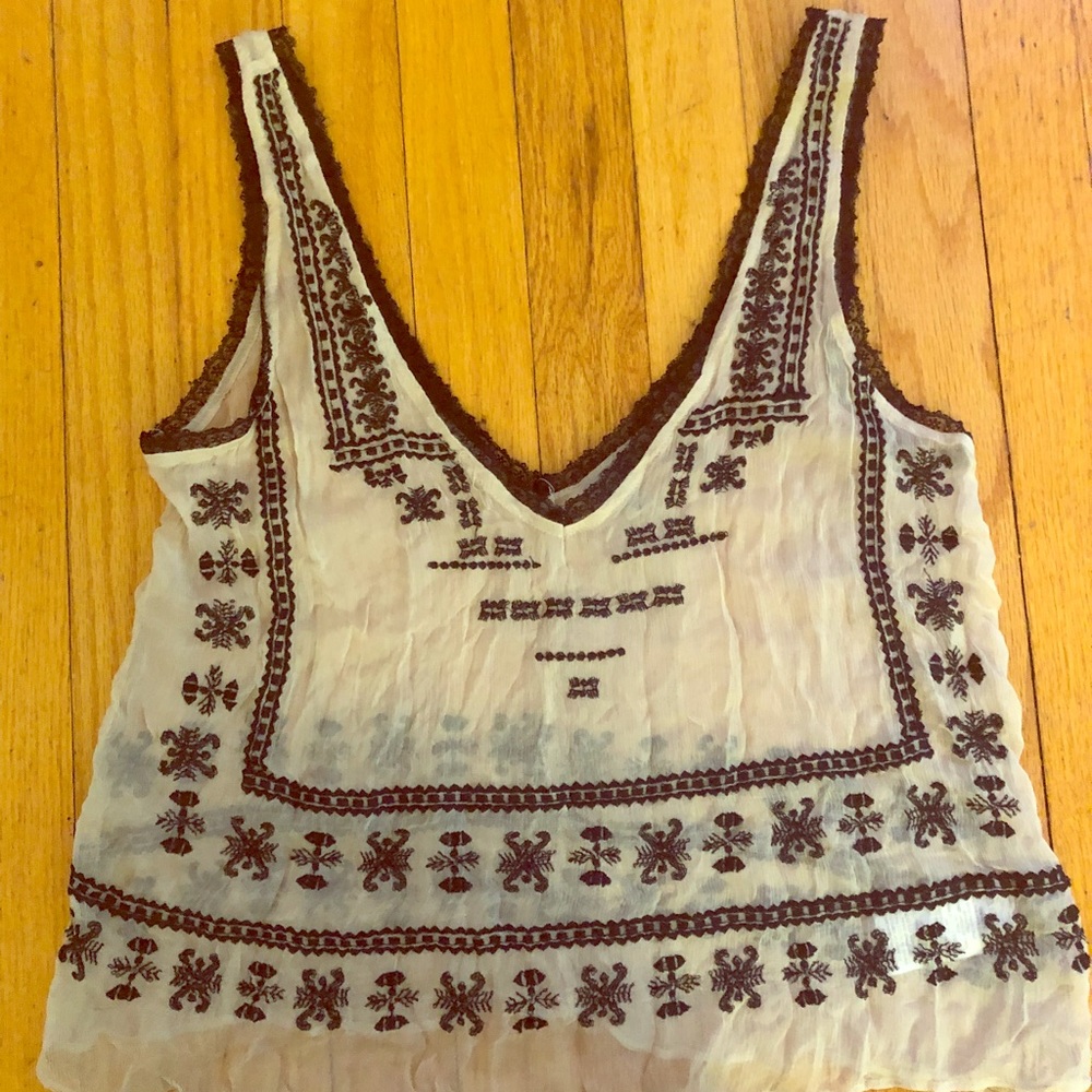 Sheer Embroidered Tank